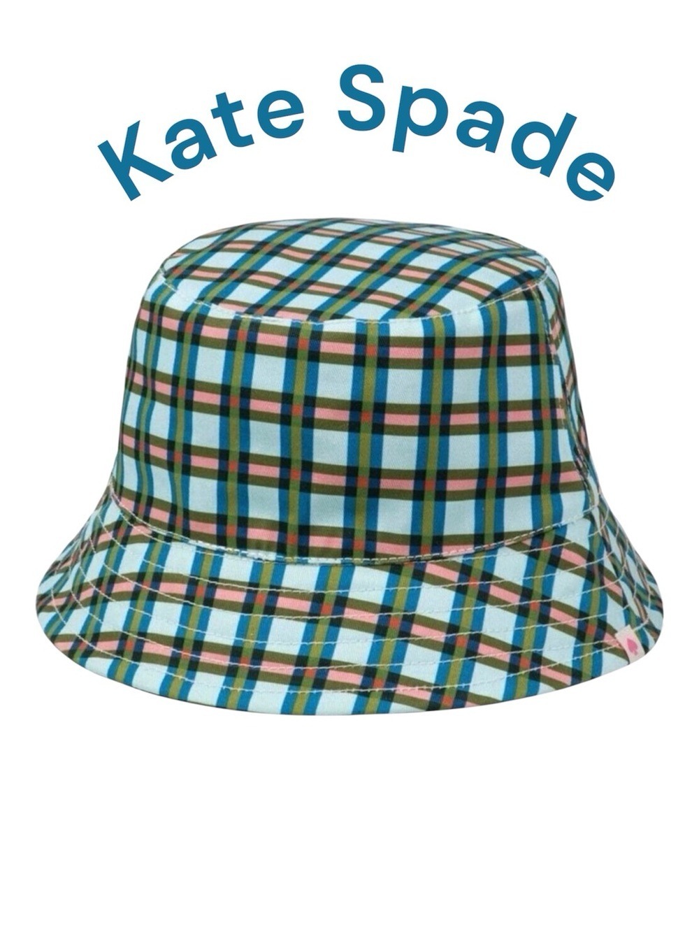Kate Spade Emily Plaid Navy Reversible Bucket Hat